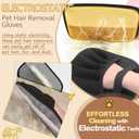 2 x Pet Hair Removal Glove, Electrostatic Five-Finger Design, Reusable Fur Remover for Cats, Dogs, Couch, Carpet, Car Seat (1PCS)