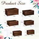 AceOrbit Set of 6 Wood Crates with Handles, Rustic Decorative Storage Boxes Distressed Wooden Nesting Display Baskets for Farmhouse, Wedding, Party Storage Display Supplies(Classic Brown)
