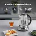 Mecity Electric Tea Kettle with Removable Infuser, 9 Preset Brewing Programs, Temperature Control, 2 Hours Keep Warm, Borosilicate Glass, 1.7 Liter, 1200W