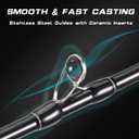 Sougayilang Baitcaster Combo, 2-Piece M/MH 30+24Ton Graphite Rod, 7.0:1 Gear Ratio, 11+1 Bearings Reels for Inshore Bass, Trout, Walleye, Catfish (One Pack)