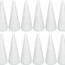 16 Pack Craft Foam Tree Cones for DIY Arts and Crafts (2.37 x 5.56in), White polystyrene Foam Cone, Polystyrene Foam Cones, for DIY Christmas Gnomes, Christmas Tree, Holiday Decor