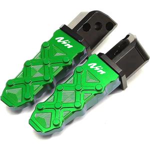 Compatible With Ninja 500 SE Ninja 650 400 1100SX 1000SX 2017-2025 2026 ZX4RR ZX4R ZX6R ZX10R ZH2 CNC Motorcycle Passenger Footrests Folding Rear Foot Rest Pedal Foot Pegs (Green)