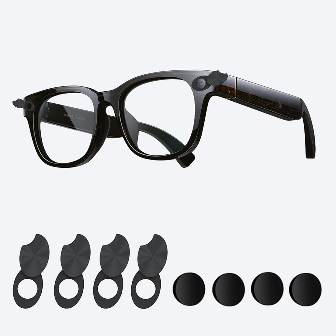 LED Light Privacy Cover for Ray-Ban Meta Smart Glasses Accessories,Blocking Covers Compatible with RayBan Meta Wayfarer, Skyler, Headliner Glasses, Include 4 Camera Covers & 4 Lens Foam Pads