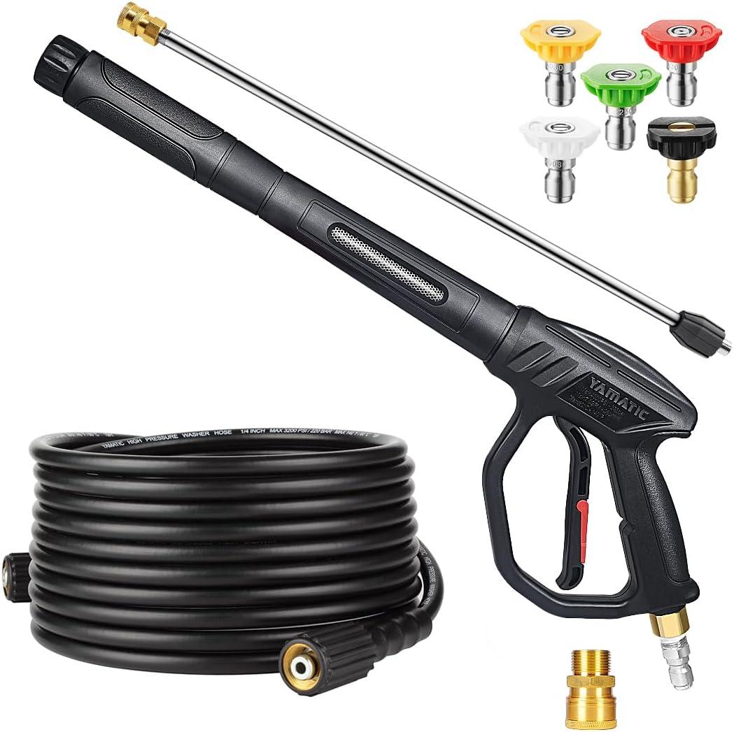 YAMATIC Pressure Washer Gun and Hose 25FT with Easy Pull Trigger - Ergonomics Handle - High Power Washer Hose and Wand Replacement for Honda, Excell, Simpson, Craftsman, Troy Bilt, Ryobi, Greenworks YAMATIC Pressure Washer Gun and Hose 25FT with Easy Pull Trigger - Ergonomics Handle - High Power Washer Hose and Wand Replacement for Honda, Excell, Simpson, Craftsman, Troy Bilt, Ryobi, Greenworks