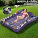 Tanning Pool Lounger Float, OKSUWATER 75" x 51" Pool Floats Adult with Headrest & Drink Holder, Blow-Up Bed Sun Tan Tub for Sunbathing, Beach, Backyard, Outdoor, Summer Water Party (Purple-L)