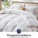 Globon Ultra-Soft Down Feather Comforter Queen Size,Luxurious Fluffy Hotel Collection Duvet Insert for All Season,Noiseless Shell,700 Filling Power,Medium Weight with Corner Tabs, White
