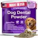 Dog Dental Powder for Teeth Cleaning - Dental Powder for Dogs Teeth  Prevent Dog Bad Breath with Probiotics for Fresh Breath & Oral Health  Chicken Flavored, 60 Scoop Supply