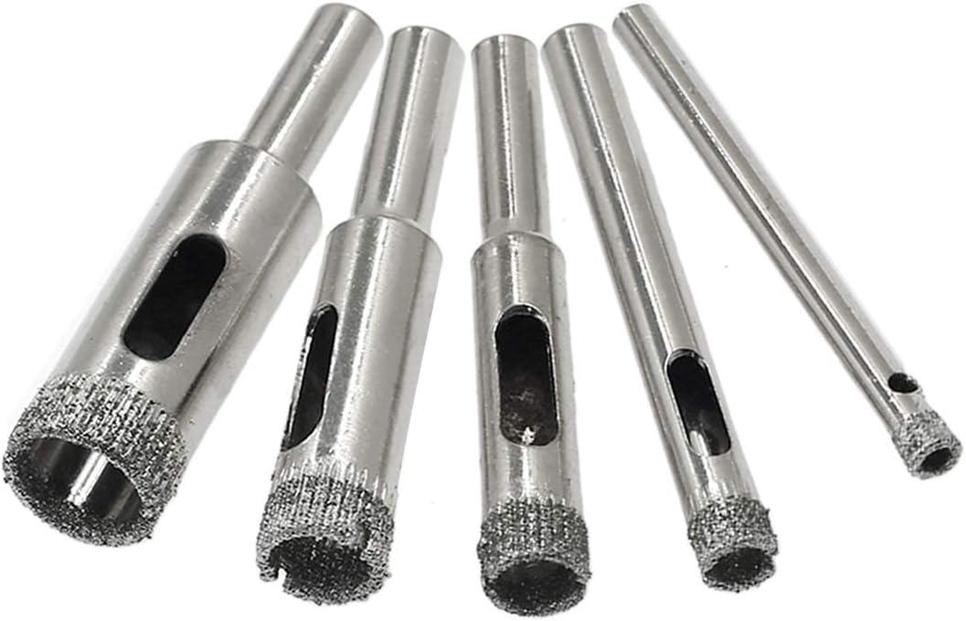 5pcs Diamond Drill Bits for Glass, Marble, Ceramic, Granite, 5/32" to 1/2"