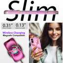 Coolwee Magnetic for iPhone 16 Case Rose Gold, Compatible with MagSafe, for Men Cute Women Girls, 10FT Military Grade Protective Cover for iPhone 16 Phone Clear Transparent Pineapple