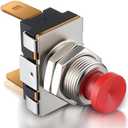 Saillong Horn Button, Boat Horn Switch, SPST Momentary Contact Switch, 12V/24V Dual Voltage, Red Button MOM On Off, Screw Terminals 15A/10A Corrosion Resistant Push On Off for Boat Trumpet Electrical