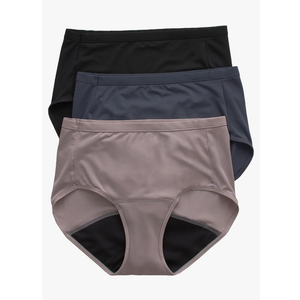 Hanes Women's Comfort, Period Underwear Pack, Light Leaks Period Panties, Light Protection Underwear, 3-Pack, Size 3XL