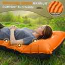 FUN PAC Camping Sleeping Pad, Ultralight Camping Mat with Pillow Built-in Foot Pump & Pillow, Upgraded Compact Camping Air Mattress for Tent, Backpacking-Orange