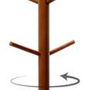 Rotating Wooden Coffee Mug Holder for Counter Top, Sturdy Stand for Large Cups w/ Non-Slip Countertop Base & 6 Hooks, Coffee Mug Tree for Counter, Easy-Assembly Stylish Cup Tree Holder for Countertop