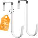 Over The Door Hooks 2 Pack  Heavy Duty Door Hanger Hooks for Hanging Towels, Bags, Robes, Clothes  No Drilling Over Door Hook, Dorm Essentials, Towel Racks for Bathroom, Bedroom, Closet