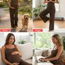 BLENCOT Maternity Ribbed Jumpsuit Sleeveless Square Neck Wide Leg Stretchy One Piece Romper (Brown, S)