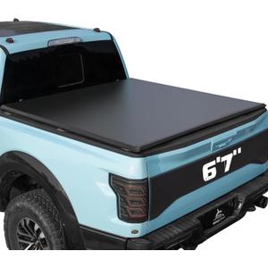 Truck Bed Tonneau Cover Compatible with Chevy Silverado & GMC Sierra 1500(2007-2025) 2500 3500 HD(2007-2019) 6.6 ft Standard Box(NO CarbonPro Bed), Soft Roll Up Style