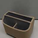 UnionBasic PU Leather 360 Degrees Rotatable Remote Control/ Controller Organizer, Spinning TV Guide/ Mail/ Media Desktop Organizer Caddy Holder (Light Brown Linen Texture)