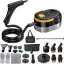 Steam Cleaner with Adjustable Handle High Temperature High Pressure Steam Cleaner with 15 Accessories Portable Steamer for Home Furniture Kitchen Bathroom Grout and Tile (Black)