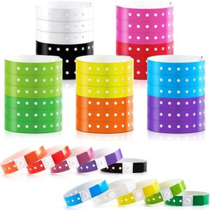Henoyso 300 Pcs Plastic Wristbands for Events Vinyl Plastic Bracelet Wristbands Arm Band Identification for Party(Multicolor)