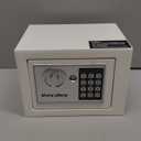 Voncabay Money Safe Box for Home with Sensor Light & Fireproof Money Bag - 0.8 Cubic Feet Security Safe Box with Digital Keypad, Keys & Pass Code Lock, White