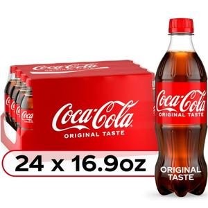 Coca-Cola Soda Soft Drink Bottles, 16.9 fl oz, 24 Pack
