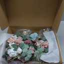 Ling's moment Dusty Rose & Mauve Artificial Flowers with Vase Wedding Decor Centerpiece Flower Potted for Ceremony Reception Tabletop Desk Flowers Mantel Archway Aisle, Fake Flowers Set of 2