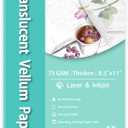 WeLiu Vellum Paper 8.5 x 11 Translucent Printable 65 Sheets for Tracing 50LBS/73GSM