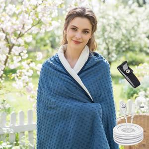 Grounding Throw for Pain Relief and Deeper Sleep,Earth Connect Bedding Sheet with Silver Fiber,Fluffy Throw Blanket Gifts for Women Men, Soft Fleece (Navy Blue, 60 * 80IN)