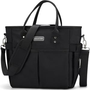 MAXTOP Lunch Bag Women for Work Insulated Thermal Lunch Box for Men with Wide-Open Pocket Reusable Leakproof Cooler Bags with Removable Shoulder Strap for Teacher Nurse Office Picnic Travel Black (Large)