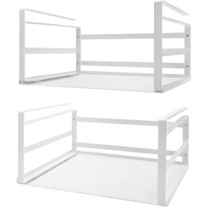 Nxconsu 2Pack Under Shelf Storage Basket Organizer Hanging Holder for Cabinet Pantry Kitchen Cupboard Desk Counter Bookshelf Organization Add-on Space Saver Heavy Duty Slide-in White