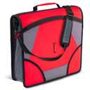 Case-it King Sized Zip Tab School Zipper Binder | 4-Inch D-Rings, 800 Sheet Capacity, 5-Subject Expanding File Folder, Multiple Pockets & Storage Organizer, Shoulder Strap | D-186 Fire Engine Red