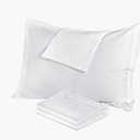 8 Pack 100% Brushed Microfiber Pillow Protector Shams (White, Standard)
