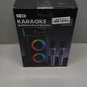 Bluetooth Speaker with 2 Rechargeable Wireless Microphone - Portable Party Speaker with Colorful Lights - Floorstanding Speakers Support TWS/AUX/USB/TF Card Ideal for Party,Home,Camping