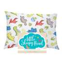 Little Sleepy Head Toddler Pillowcase, 100% Cotton & Hypoallergenic Pillow Case for Toddler Pillow, Snug Fit Envelope Pillowcase, 13x18 Pillowcase, Pilllow Sold Separately (Dinosaurs - White)