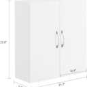 SoBuy Kitchen Wall Cabinet, Narrow Bathroom Wall Cabinet Over The Toilet Storage, Wall Mounted Medicine Cabinet with Adjustable Shelf, Floating Storage Cabinet for Laundry Room, White BZR200-T-W