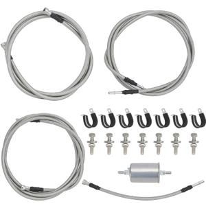 Flexible Stainless Steel Braided Fuel Line Kit Compatible with Chevy Silverado 1500 2500 HD 3500 99-03 For GMC Sierra 1500 2500 HD 3500 99-03 Replace 819-840, 15043857, 15765803