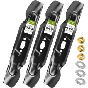 3-Pack 742P05086 54" Lawn Mower Blades with 3 Nuts & 3 Washers, High-Lift Bagging Blades for Cub Cadet XT1-GT54 XT1-ST54 ZT1-54 ZT2-54, MTD, Troy-Bilt, Replaces 742-05086 CMXGZAM110194