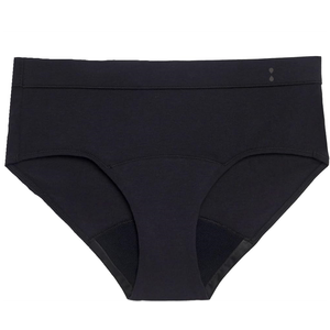 Thinx for All Period Underwear, Everyday Comfort Brief, Holds Up to 12 Regular Tampons*, Period Panties, Leakproof, Reusable & Controls Odor, Black + Storm with Lace, 1 Pack, M