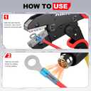 AIRIC Heat Shrink Wire Connectors Kit, 22-10 AWG Waterproof Crimp Terminals, Marine Electrical Connector, Insulated Cable Ends, Wiring Terminal End for 22-10 Gauge, Ring Fork Spade Butt Splice 120 PCS