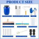 20 Pcs Self Leveling Cement Tools Kit, 15.8 Gallon Mixing Barrel with Lid and Handles, 9'' Epoxy Roller, Shoes Spikes, Mixer Rod, Measuring Cup with Lid, Scraper, Epoxy Floor Leveling Kit