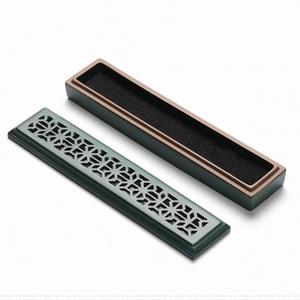 EdenEcho Ceramic Incense Holder, Incense Holder for Sticks with Ash Catcher Fireproof Incense Burner for Aromatherapy Meditation Yoga Spa Room Decor No Mess Incense Tray Ideal for Stick Incense Green