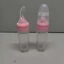 2 Pieces Silicone Baby Spoons Baby Feeding Spoon with Standing Base for Infant 0-24 Months Dispensing and Feeding (Pink)