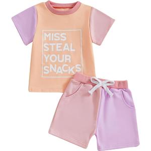 Toddler Baby Girl Summer Outfit Short Sleeve T Shirt Top Casual Shorts Set Infant Newborn Clothes 6 12 18 24 Month