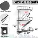 Black Metal Fire Escape Wall Shelf, Unique Decorative Shelves for Wall, New York Shelf Ladder Storage, Funky Knick Knack Shelf Organizer, Industrial Wall Shelves for Bathroom,Living Room