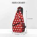 Polka Dots Sling Bag for Women Crossbody Bag Abstract White Small Circle Dot Geometric Pattern on Red Background Sling Backpack for Men Dot Pattern Shoulder Bag Gym Travel Hiking Daypack