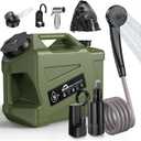 Portable Camping Shower with Water Jug, Electric Rechargeable Camping Shower, 5-Gallon Food Grade Water Containers, Outdoor Camp Pump for Hiking Beach, Travel, Pet Bath