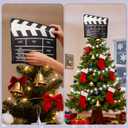 Christmas Tree Topper, 9.2 * 9.8inch Film Clapper Festive Decorations,Large Indoor and Outdoor Christmas Decorations,Santa Hat Tree Topper Christmas Halloween Family Party Ornament