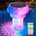 2 in 1 Floating Pool Lights Solar Powered with Chlorine Floater, Pool Lights that Float with Remote Control, 8 Lighting, Timing Mode, IPX68 Waterproof for Inground Pool, Pool Party