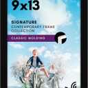 Americanflat 9x13 Picture Frame with Shatter-Resistant Glass - Signature Collection - Gallery-Style Frames Made of Engineered Wood - Photo Frame for Wall Display - Black