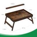 Bamboo Breakfast Tray with Foldable Legs & Detachable Stand | Ergonomic Handle | Portable Bed Tray for Eating, Working, Laptop, Tablet, and PhoneVintage Walnut (Medium, Regular)